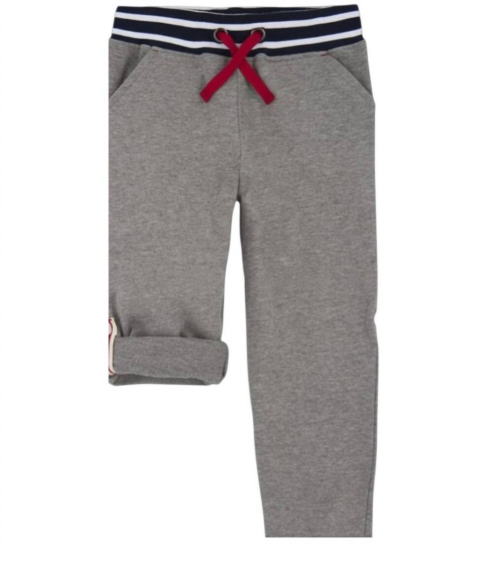 NEW HATLEY kids french terry roll up pants in grey